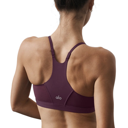 alo Women's Airlift Techlux Bra Rich Bordeaux