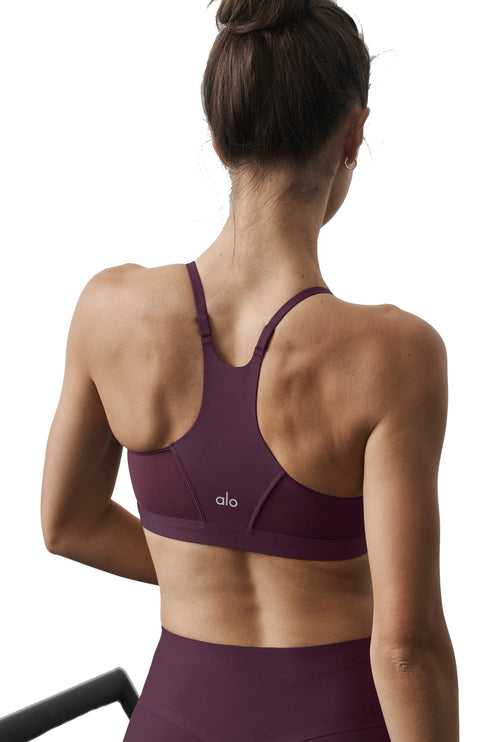 alo Women's Airlift Techlux Bra Rich Bordeaux