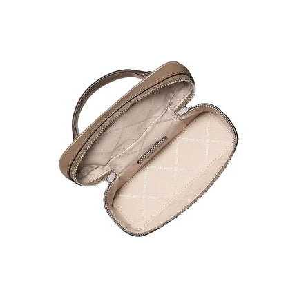 Michael Kors Women's Vivi Small Signature Logo Vanity Crossbody Bag Mushroom