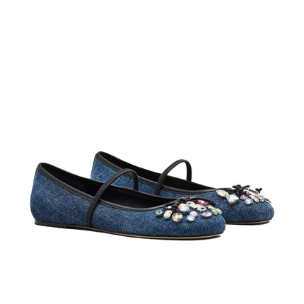 Marc Jacobs Women's The Gem Denim Sabrina Ballerina Blue