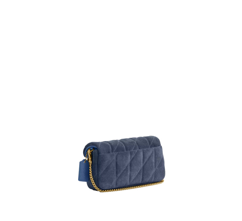 Coach Women's Tabby Chain Crossbody Bag 19 With Quilting Suede/Brass/Light Denim