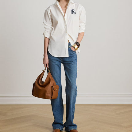Polo Ralph Lauren Women's Relaxed Fit Stretch Cotton Shirt White