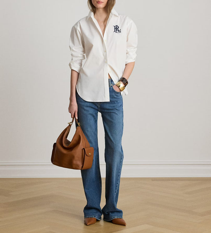 Polo Ralph Lauren Women's Relaxed Fit Stretch Cotton Shirt White