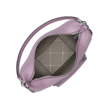 Michael Kors Women's Merritt Medium Pebbled Leather Convertible Shoulder Bag Light Quartz/Silver