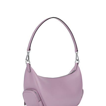 Michael Kors Women's Merritt Medium Pebbled Leather Convertible Shoulder Bag Light Quartz/Silver