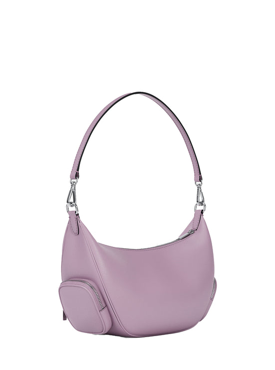 Michael Kors Women's Merritt Medium Pebbled Leather Convertible Shoulder Bag Light Quartz/Silver