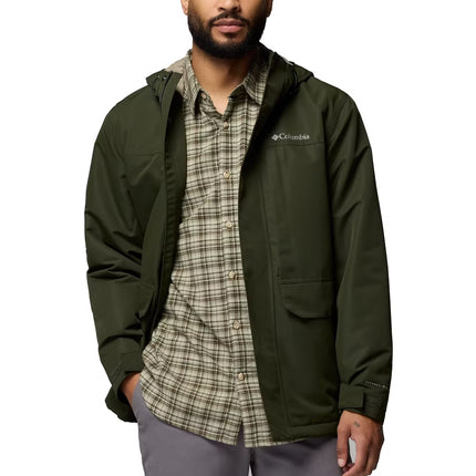 Columbia Men's Landroamer Fleece Lined Rain Jacket Greenscape/Stone Green