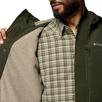 Columbia Men's Landroamer Fleece Lined Rain Jacket Greenscape/Stone Green