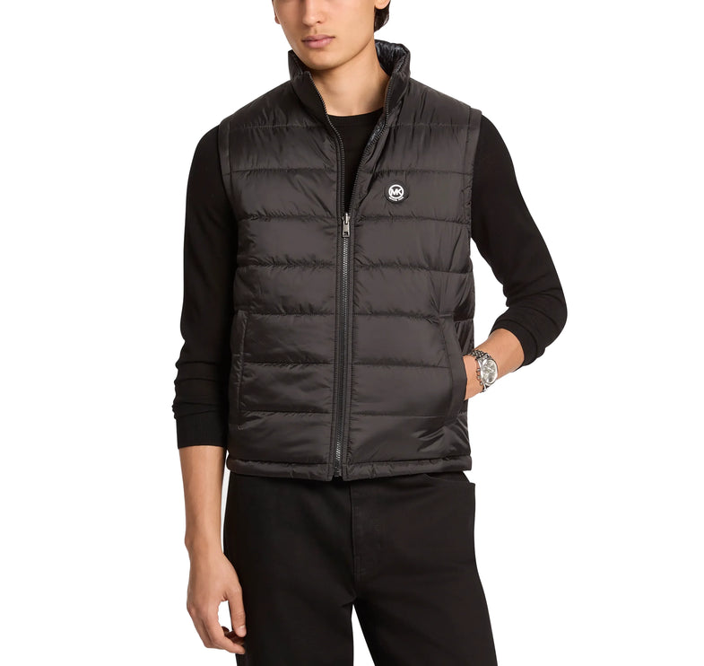 Michael Kors Men's Signature Logo Reversible Vest Black