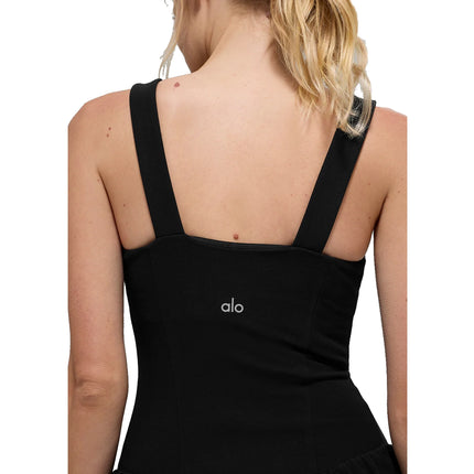 alo Women's Alosoft Break Point Tennis Dress Black
