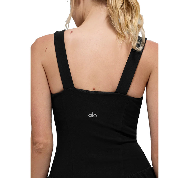 alo Women's Alosoft Break Point Tennis Dress Black