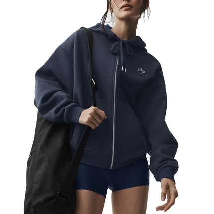 alo Women's Accolade Full Zip Hoodie Navy