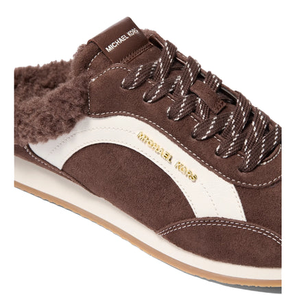 Michael Kors Women's Avi Faux Shearling Trim Slip-On Sneaker Nutmeg