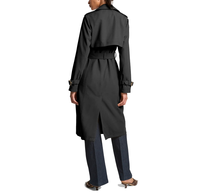 Michael Kors Women's Drapey Trench Coat Black