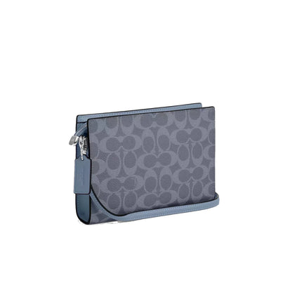 Coach Women's Slim Crossbody Bag In Signature Canvas Silver/Chambray
