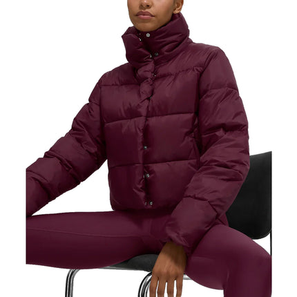 alo Women's Gold Rush Puffer Burgundy