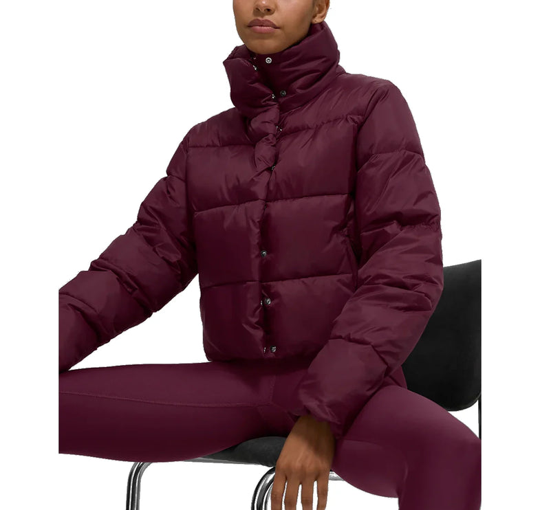 alo Women's Gold Rush Puffer Burgundy