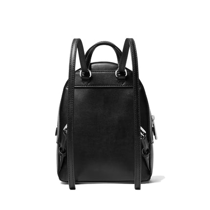 Michael Kors Women's Jaycee Extra-Small Pebbled Leather Convertible Backpack Silver/Black