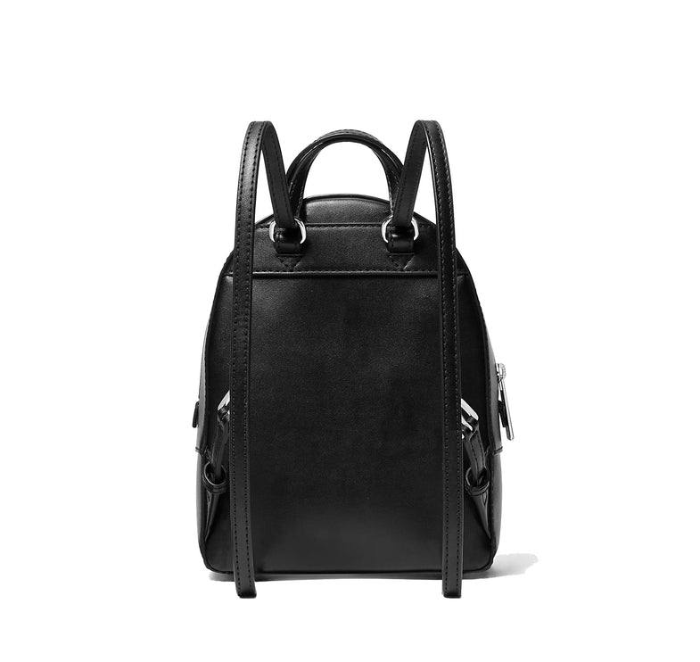 Michael Kors Women's Jaycee Extra-Small Pebbled Leather Convertible Backpack Silver/Black