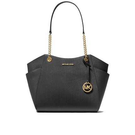Michael Kors Women's Jet Set Large Saffiano Leather Shoulder Bag Black/Gold