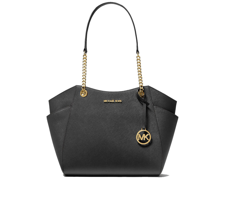 Michael Kors Women's Jet Set Large Saffiano Leather Shoulder Bag Black/Gold