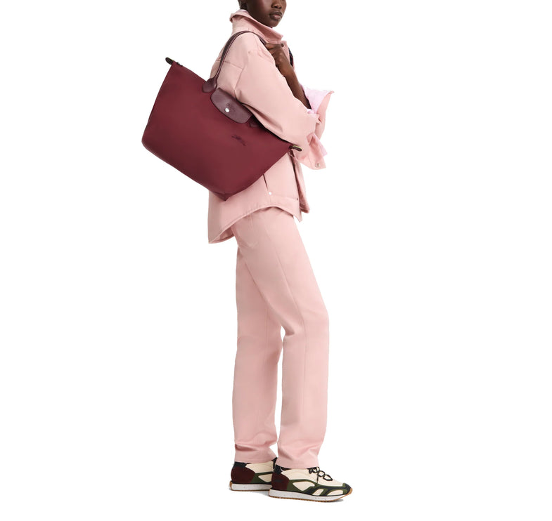 Longchamp Women's Le Pliage Green L Tote Bag Pomegranate