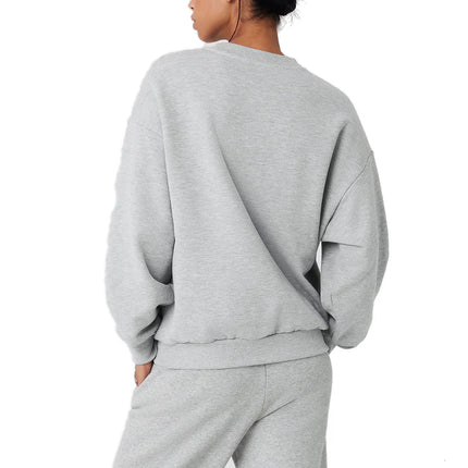 alo Women's Accolade Crew Neck Pullover Athletic Heather Grey