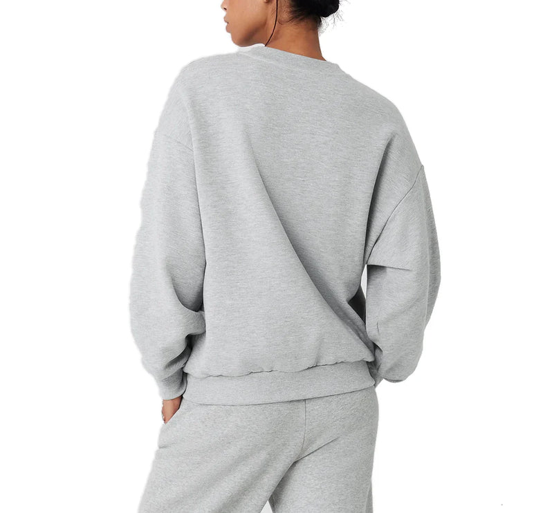 alo Women's Accolade Crew Neck Pullover Athletic Heather Grey