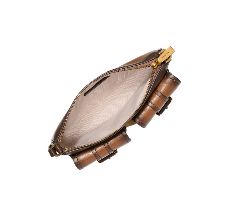 Michael Kors Women's Zoe Small Burnished Leather Pochette Luggage