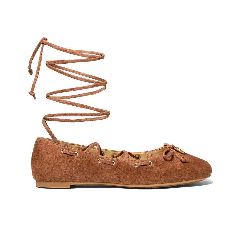Michael Kors Women's Shae Flex Suede Ballet Flat Luggage