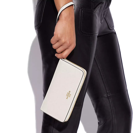 Coach Women's Long Zip Around Wallet Gold/Chalk