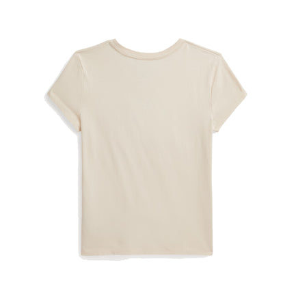 Polo Ralph Lauren Girl's Patchwork Polo Bear Cotton Jersey Tee Guide Cream