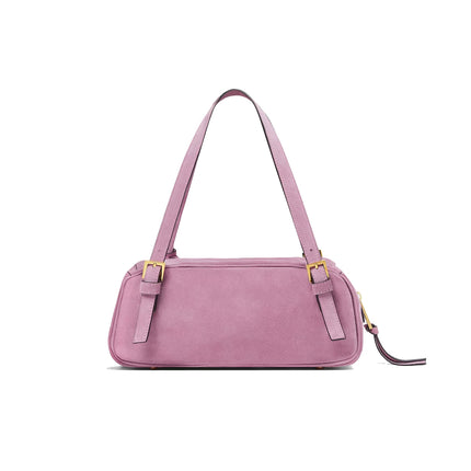 Versace Women's Versace Tag Suede Bowling Bag Pink