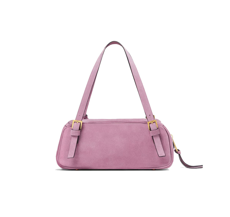 Versace Women's Versace Tag Suede Bowling Bag Pink