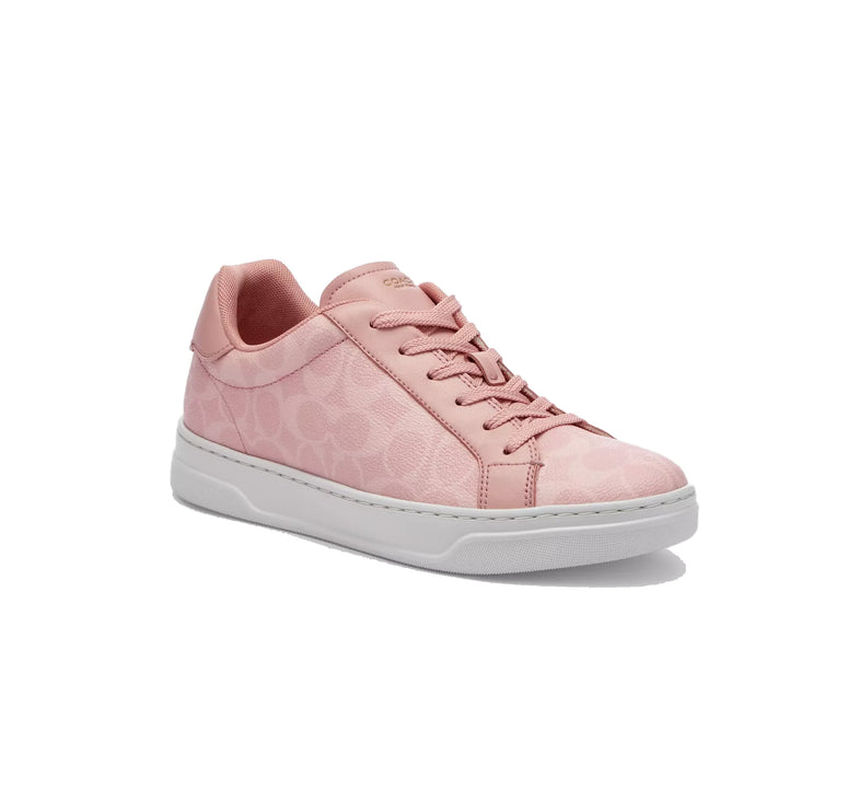 Coach Women's High Line Sneaker In Signature Canvas Pink/Multi