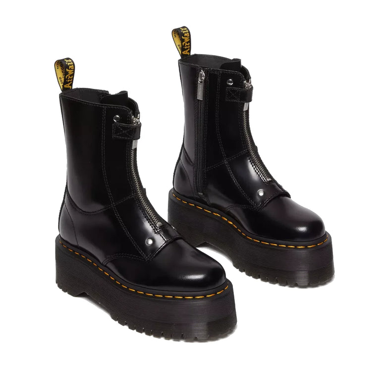 Dr. Martens Women's Jetta Hi Max Buttero Leather Platform Boots Black