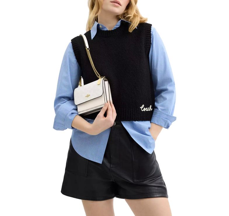 Coach Women's Mini Klare Crossbody Bag In Signature Canvas Gold/White/Chalk