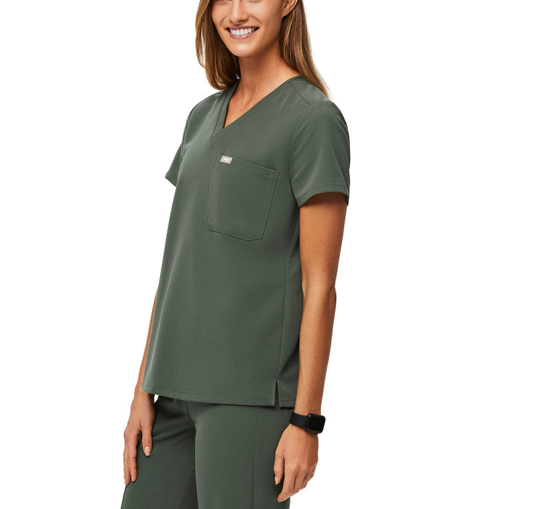 FIGS Women's Catarina One Pocket Scrub Top Moss