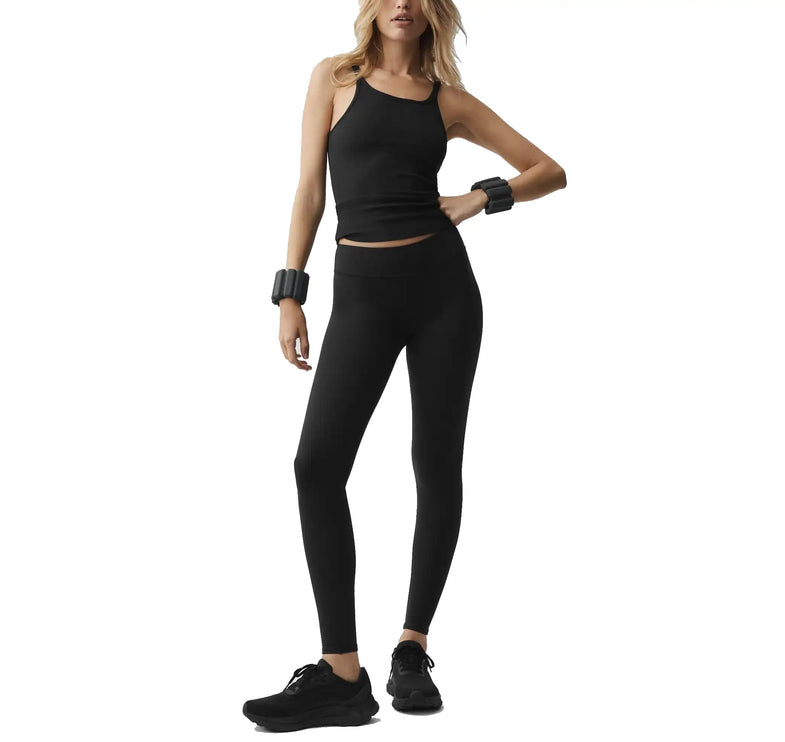alo Women's Airbrush Mid-Rise Legging Black