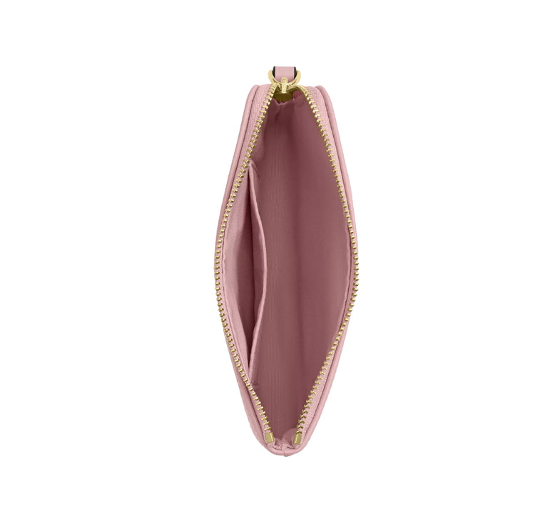 Coach Women's Corner Zip Wristlet In Signature Denim Gold/Light Pink