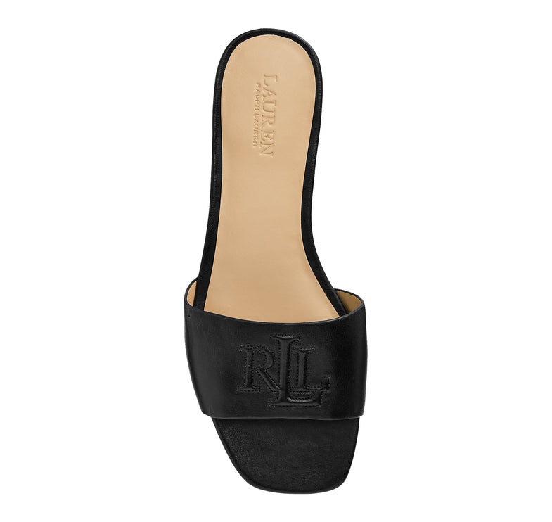 Polo Ralph Lauren Women's Everley Calfskin Slide Sandal Black