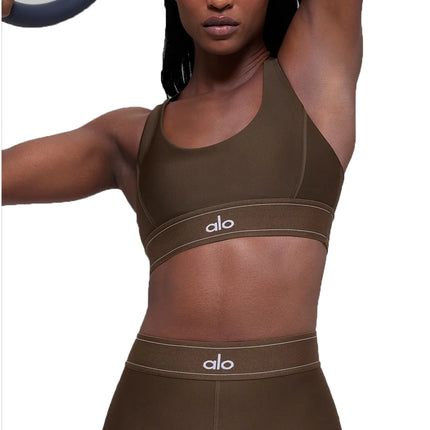 alo Women's Airlift Suit Up Bra Espresso