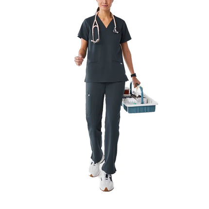 FIGS Women's Casma Three Pocket Scrub Top Dark Harbor