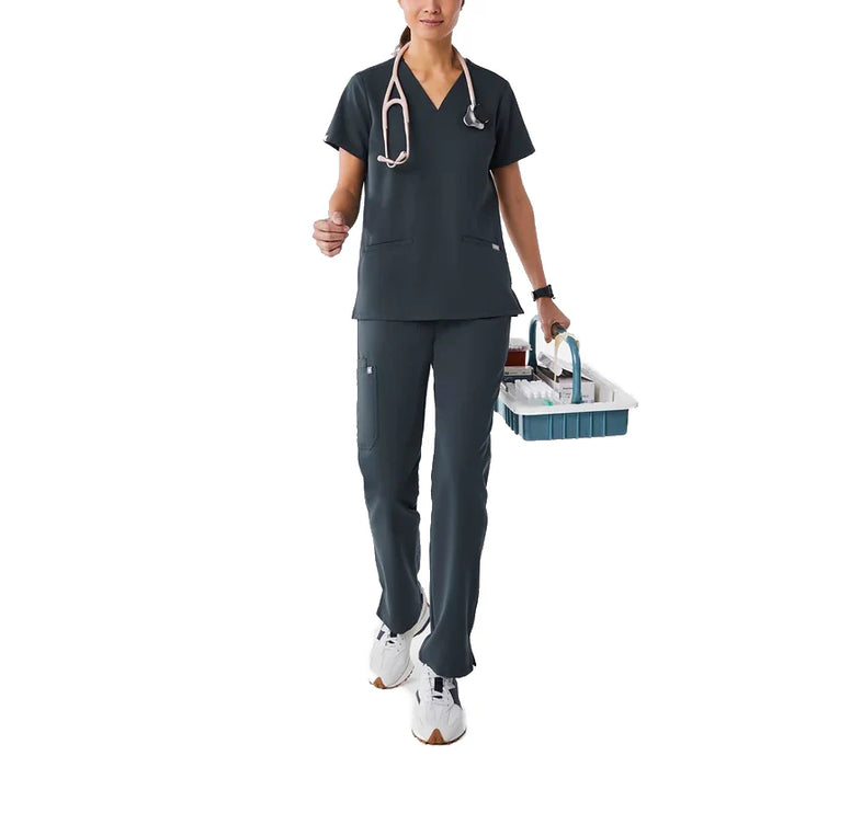 FIGS Women's Casma Three Pocket Scrub Top Dark Harbor