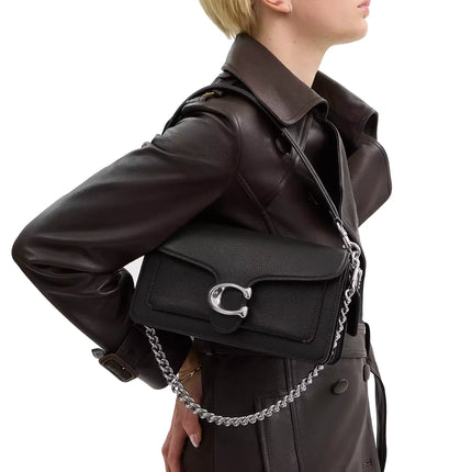 Coach Women's Short Chunky Curb Chain Strap Silver