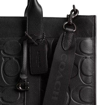 Coach Unisex Wesley Tote In Maxi Signature Leather Black