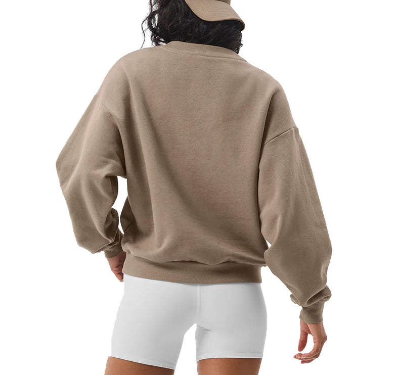 alo Women's Accolade Crew Neck Pullover Gravel