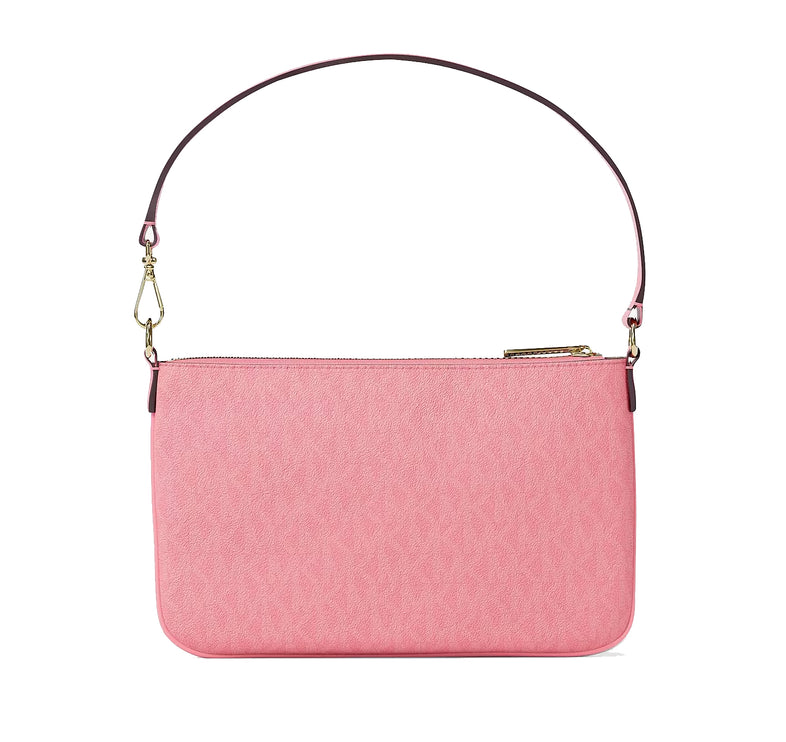 Michael Kors Women's Jet Set Small Signature Logo Convertible Wristlet Carnation