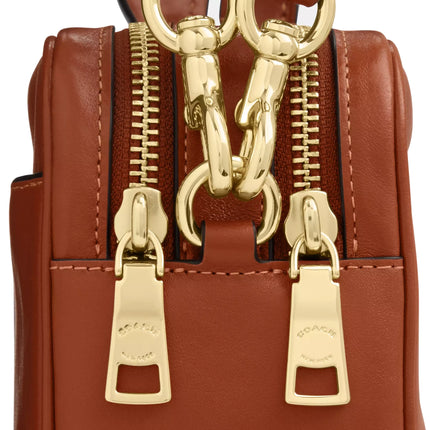 Coach Women's Mini Carey Crossbody Bag Gold/Cinnamon