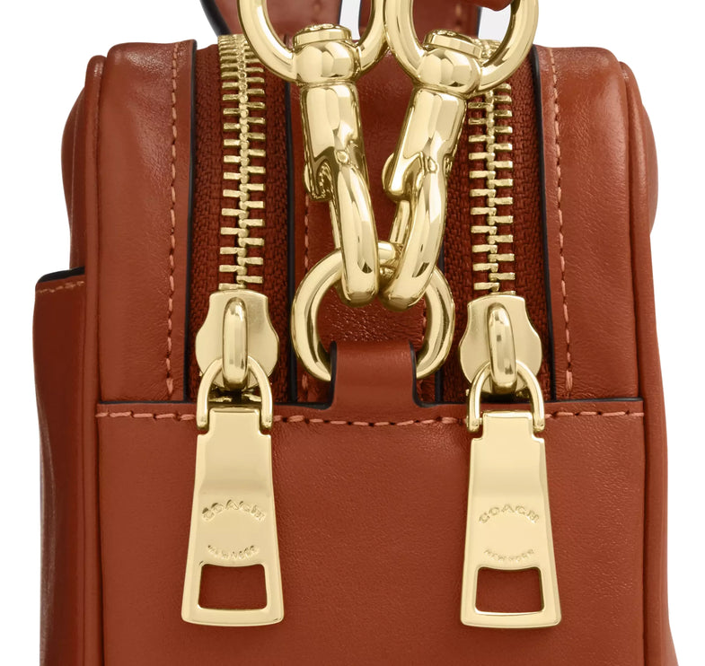 Coach Women's Mini Carey Crossbody Bag Gold/Cinnamon